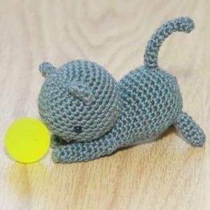 Baby kitty toy, crochet handmade